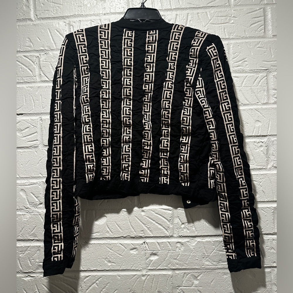 Balmain Monogram Pattern Wool Blend Button Cardigan Size 40 - Picture 6 of 16